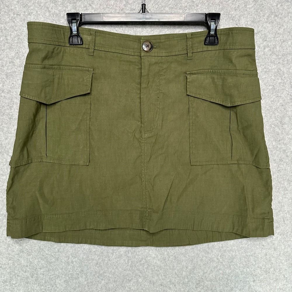 Maeve by Anthropologie Olive Green Cargo Mini Skirt Plus Size 1X Utility Pocket